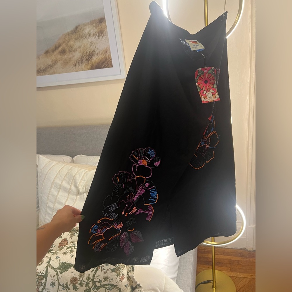 FARM Rio Asymmetrical Black Skirt